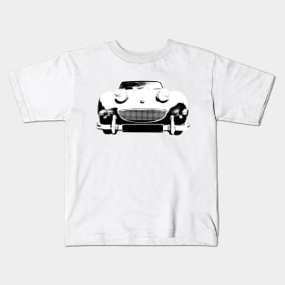 Austin Healey Sprite British 1960s classic car monoblock black and white Kids T-Shirt